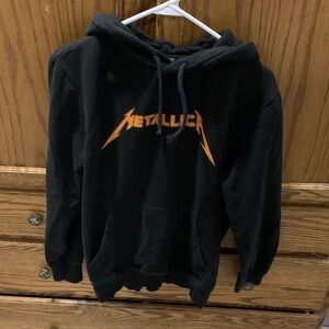 H&M Black and Orange Graphic Hoodie